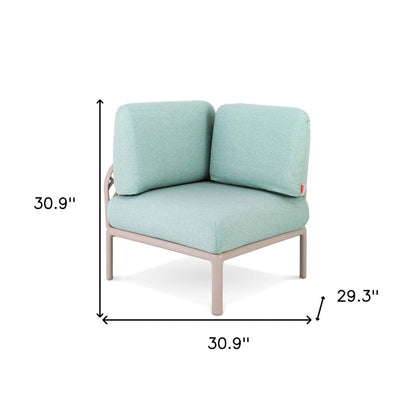 31" Sea Green Heavy Duty Plastic Outdoor Modular with Sea Green Cushion HomeRoots