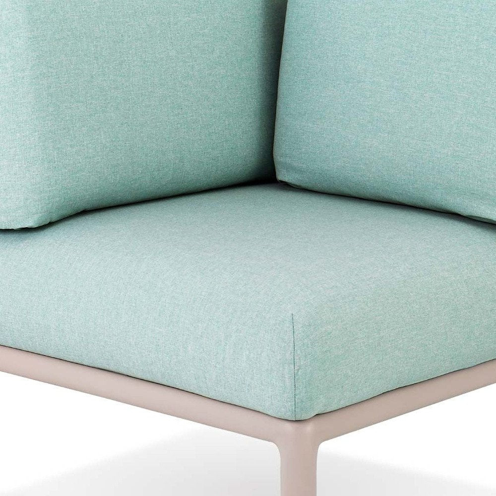 31" Sea Green Heavy Duty Plastic Outdoor Modular with Sea Green Cushion HomeRoots
