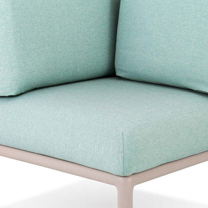 31" Sea Green Heavy Duty Plastic Outdoor Modular with Sea Green Cushion HomeRoots