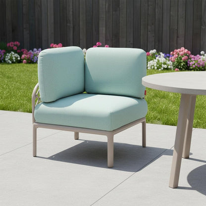 31" Sea Green Heavy Duty Plastic Outdoor Modular with Sea Green Cushion HomeRoots