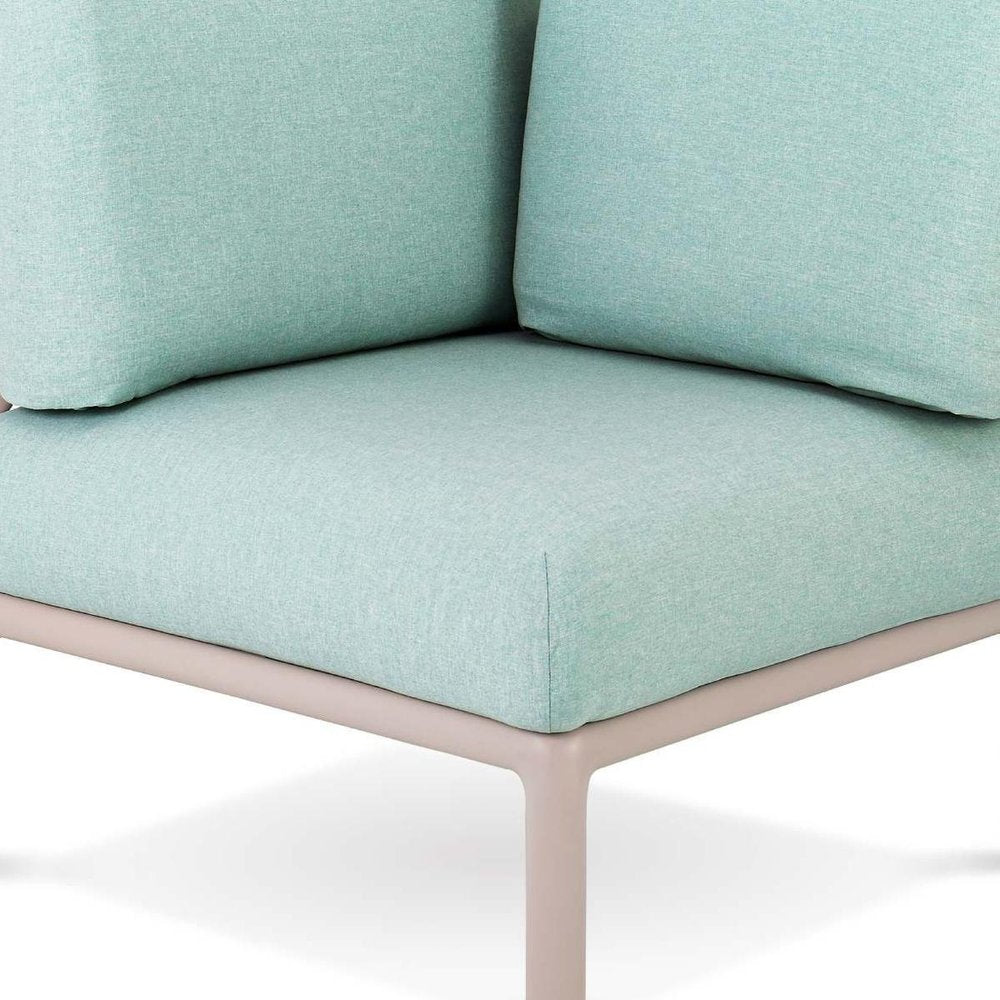 31" Sea Green Heavy Duty Plastic Outdoor Modular with Sea Green Cushion HomeRoots