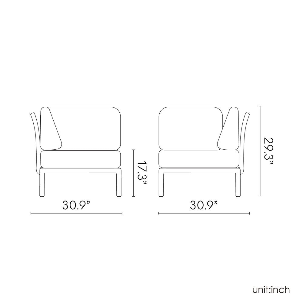 31" White Heavy Duty Plastic Outdoor Modular with Sea Green Cushion HomeRoots