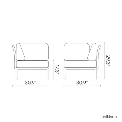31" White Heavy Duty Plastic Outdoor Modular with Sea Green Cushion HomeRoots