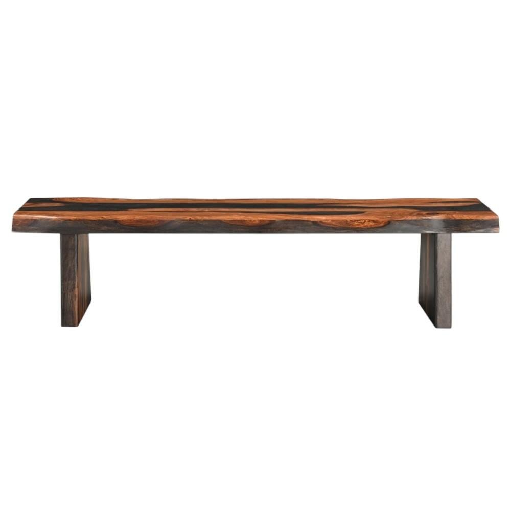 75" Brown Solid Wood Live Edge Dining Bench HomeRoots