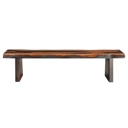 75" Brown Solid Wood Live Edge Dining Bench HomeRoots