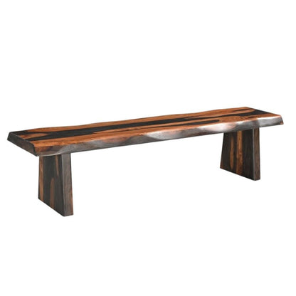 75" Brown Solid Wood Live Edge Dining Bench HomeRoots