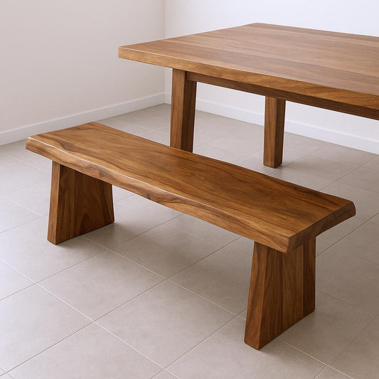 68" Brown Solid Wood Live Edge Dining Bench HomeRoots