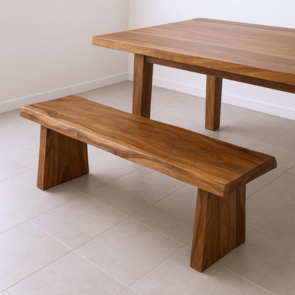 68" Brown Solid Wood Live Edge Dining Bench HomeRoots