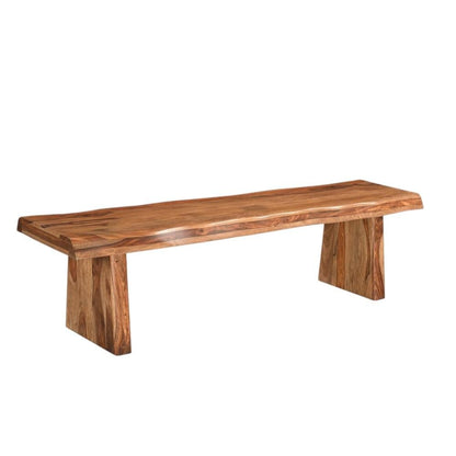 68" Brown Solid Wood Live Edge Dining Bench HomeRoots