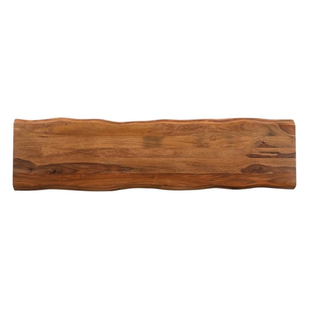 68" Brown Solid Wood Live Edge Dining Bench HomeRoots