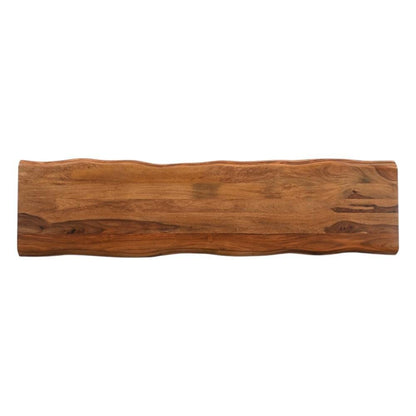 68" Brown Solid Wood Live Edge Dining Bench HomeRoots