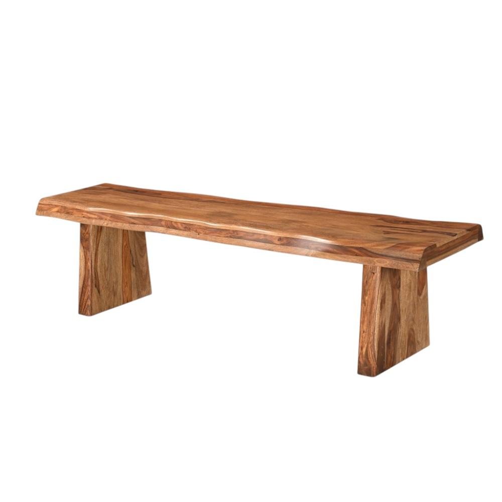 68" Brown Solid Wood Live Edge Dining Bench HomeRoots