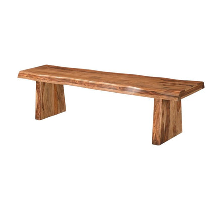 68" Brown Solid Wood Live Edge Dining Bench HomeRoots