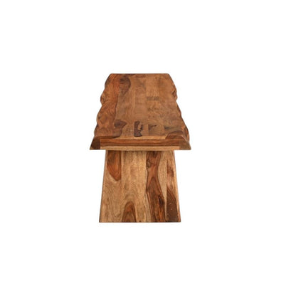 68" Brown Solid Wood Live Edge Dining Bench HomeRoots