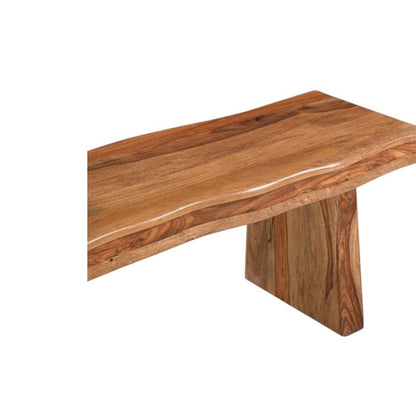 68" Brown Solid Wood Live Edge Dining Bench HomeRoots