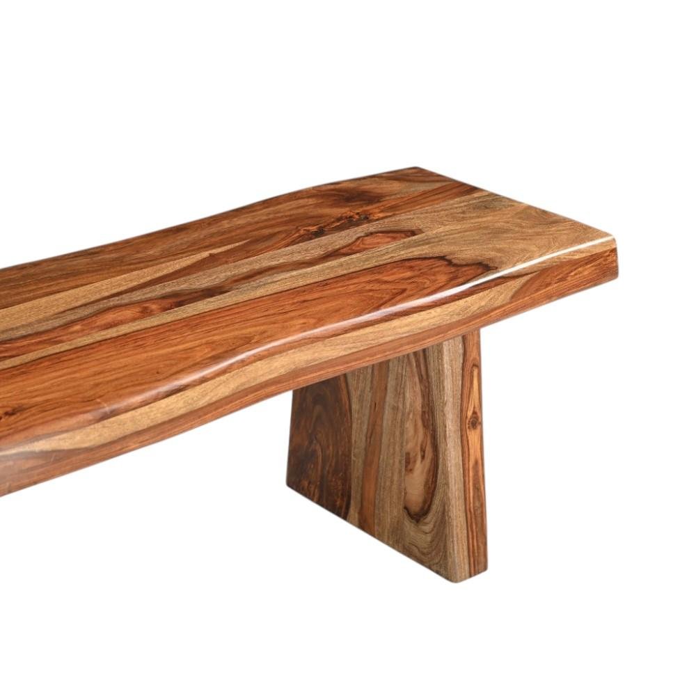 75" Brown Solid Wood Live Edge Dining Bench HomeRoots