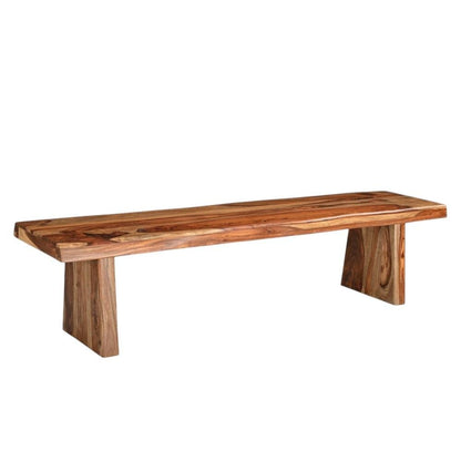 75" Brown Solid Wood Live Edge Dining Bench HomeRoots