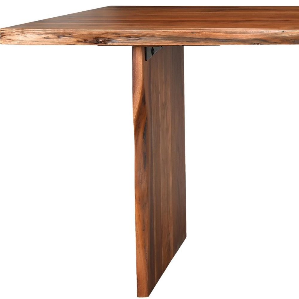 60" Brown Solid Wood Live Edge Dining Bench HomeRoots