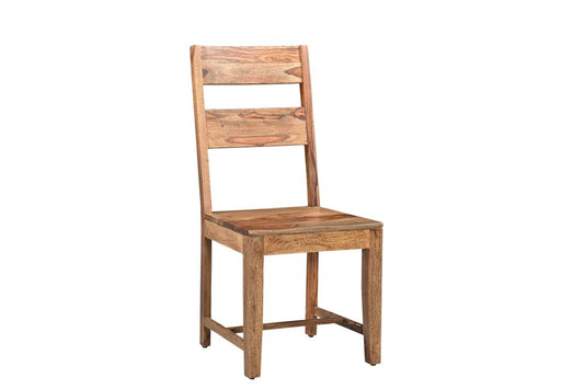 Set of Two Brown Solid Wood Ladder Back Dining Side Chairs HomeRoots