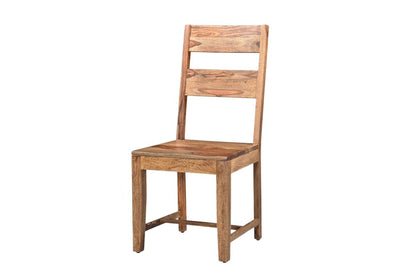 Set of Two Brown Solid Wood Ladder Back Dining Side Chairs HomeRoots