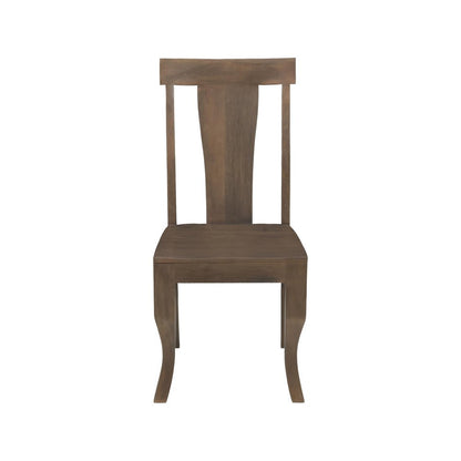 Set of Two Brown Solid Wood Slat Back Dining Side Chairs HomeRoots
