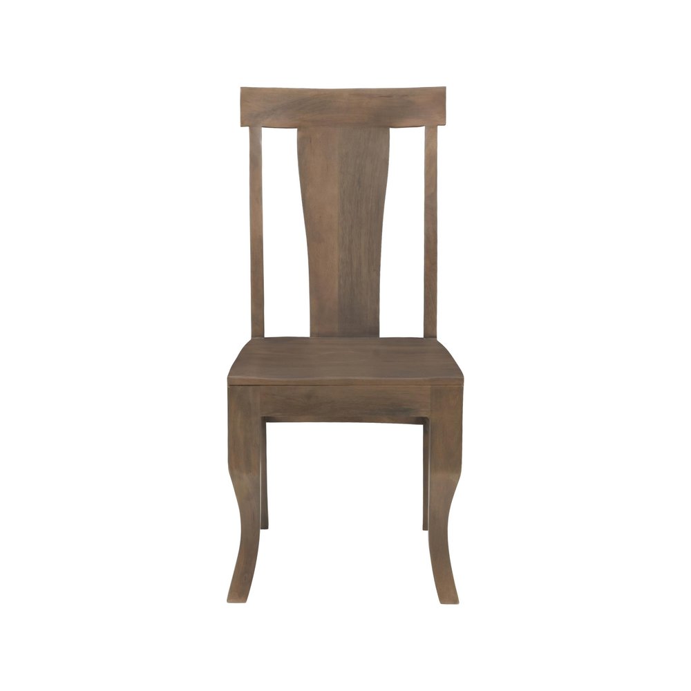 Set of Two Brown Solid Wood Slat Back Dining Side Chairs HomeRoots