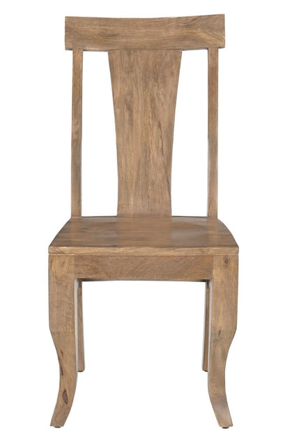 Set of Two Brown Solid Wood Slat Back Dining Side Chairs HomeRoots