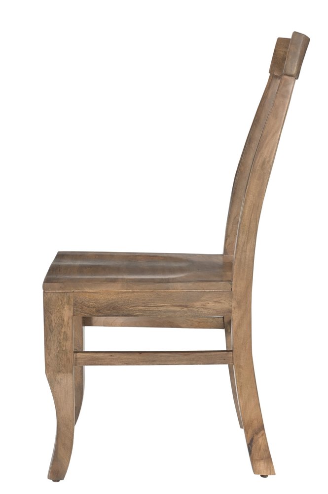 Set of Two Brown Solid Wood Slat Back Dining Side Chairs HomeRoots