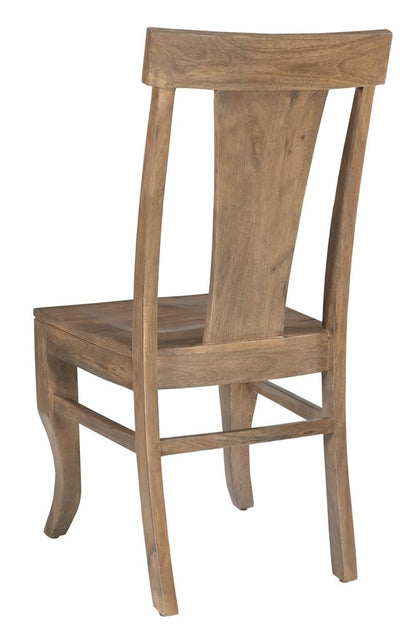 Set of Two Brown Solid Wood Slat Back Dining Side Chairs HomeRoots