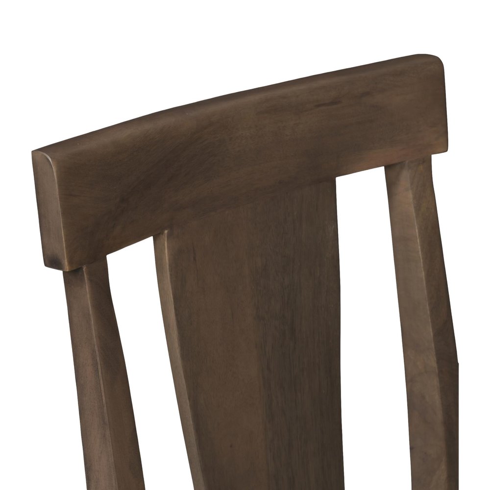 Set of Two Brown Solid Wood Slat Back Dining Side Chairs — view 9