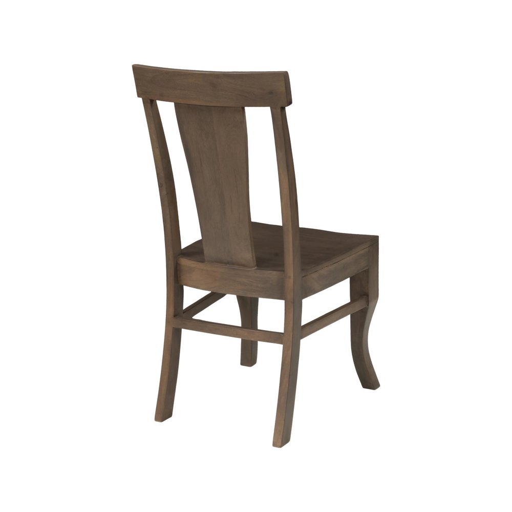 Set of Two Brown Solid Wood Slat Back Dining Side Chairs HomeRoots