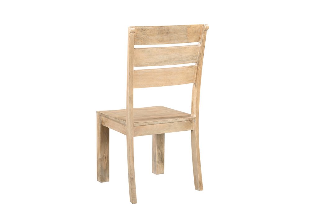 Set of Two Beige Solid Wood Ladder Back Dining Side Chairs HomeRoots