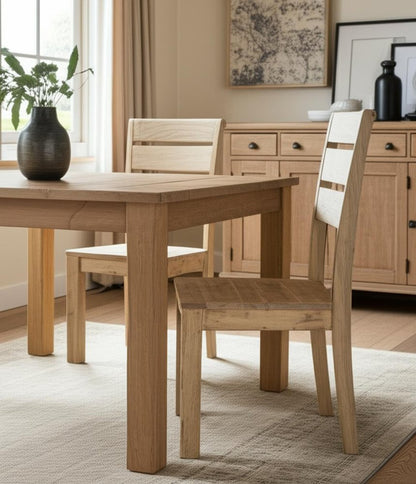 Set of Two Beige Solid Wood Ladder Back Dining Side Chairs HomeRoots