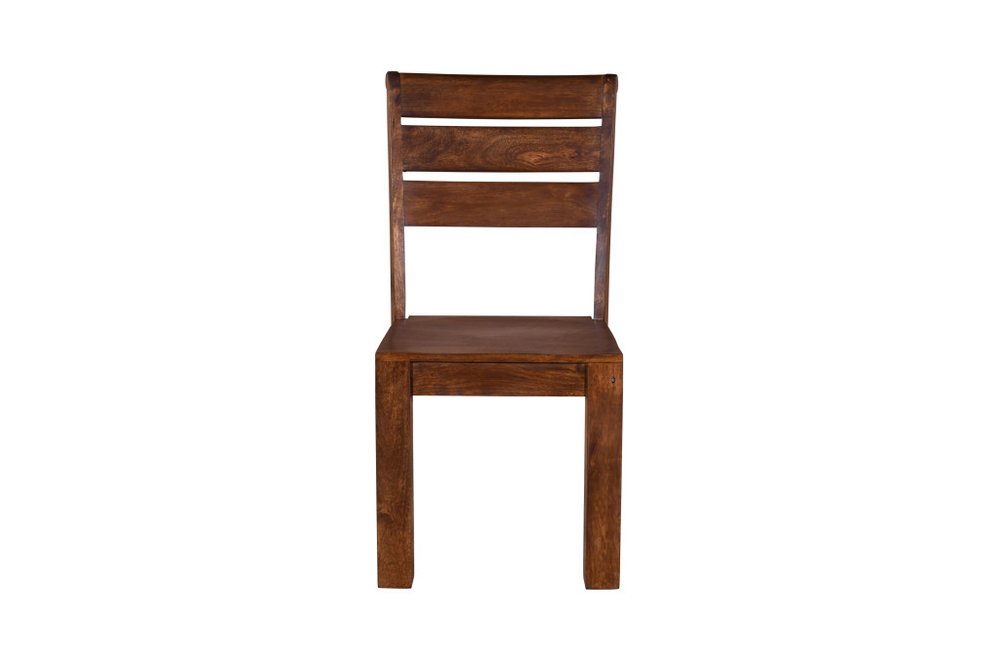 Set of Two Brown Solid Wood Ladder Back Dining Side Chairs HomeRoots