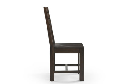 Set of Two Brown Solid Wood Ladder Back Dining Side Chairs HomeRoots