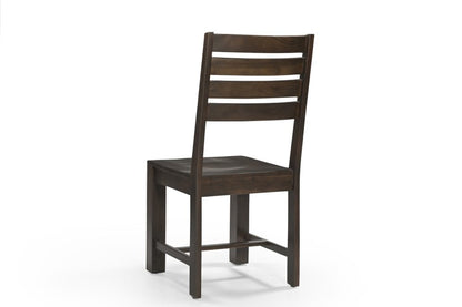 Set of Two Brown Solid Wood Ladder Back Dining Side Chairs HomeRoots