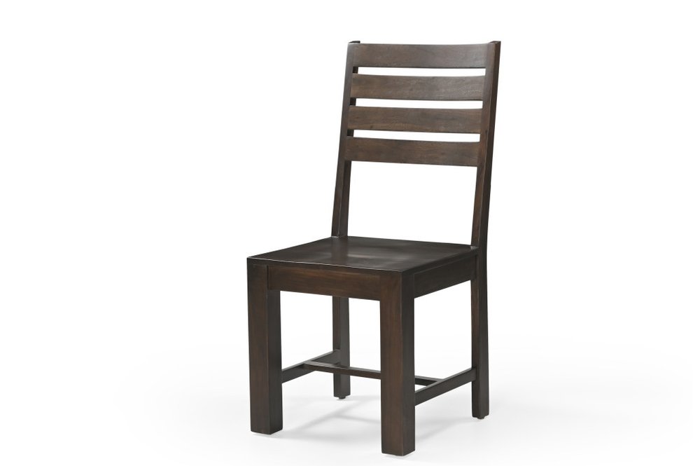 Set of Two Brown Solid Wood Ladder Back Dining Side Chairs HomeRoots