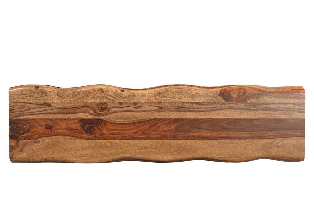 60" Brown Solid Wood Double Pedestal Live Edge Console Table HomeRoots