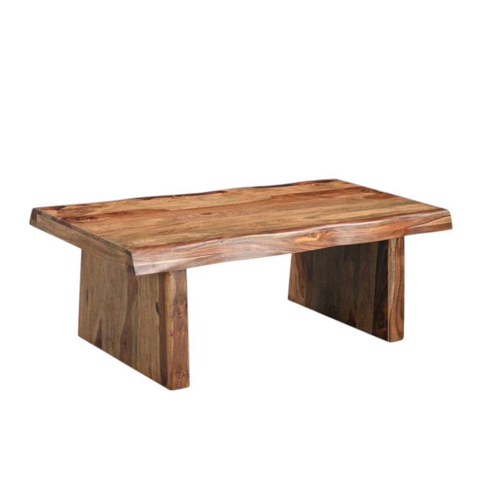 51" Brown Solid Wood Live Edge Coffee Table HomeRoots