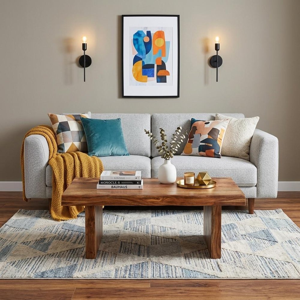 51" Brown Solid Wood Live Edge Coffee Table — view 1