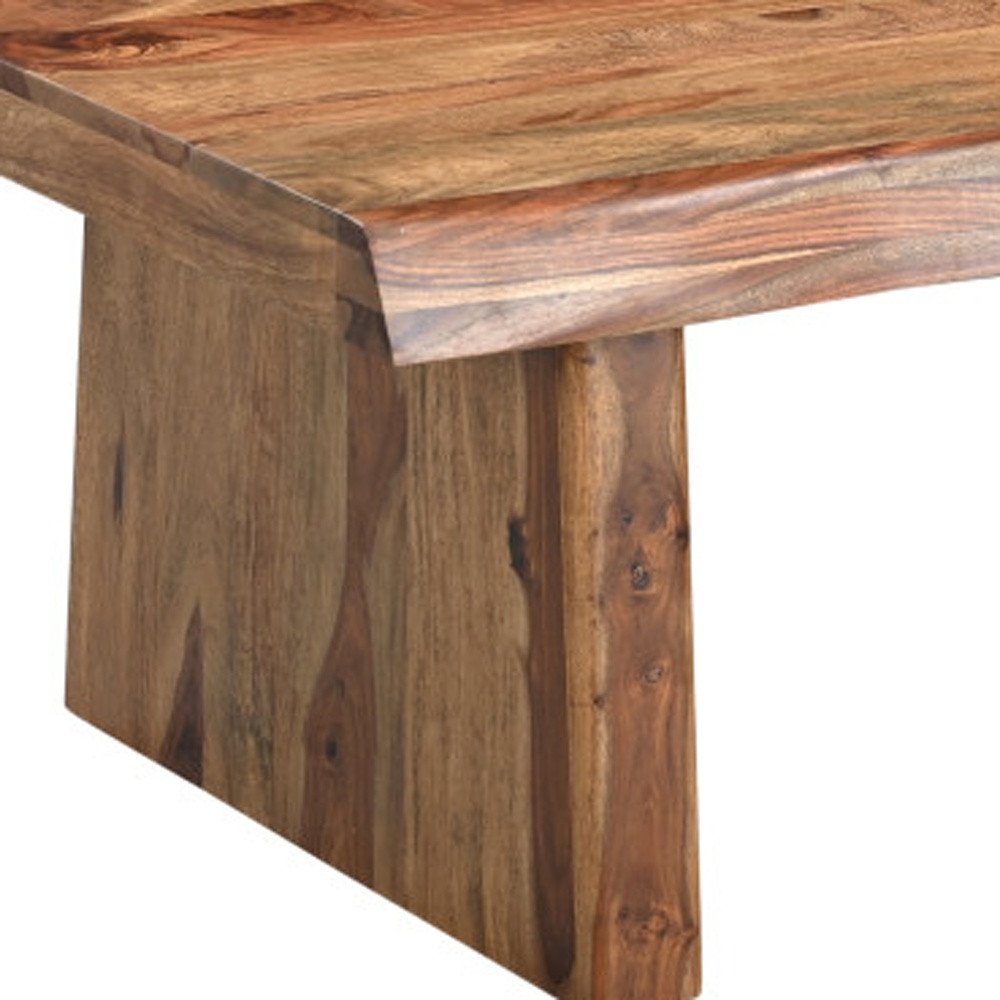 51" Brown Solid Wood Live Edge Coffee Table — view 2