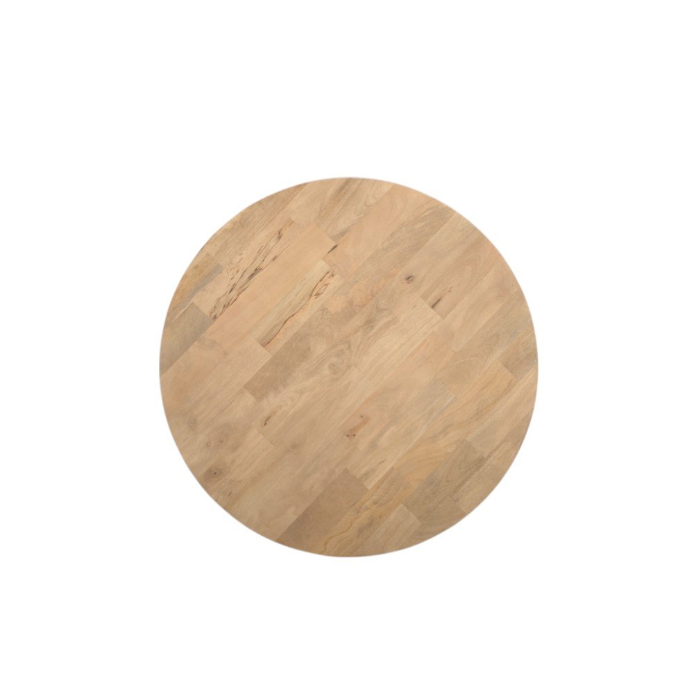 36" Natural Solid Wood Round Cross Legs Coffee Table HomeRoots