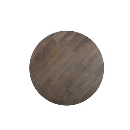 36" Brown Solid Wood Round Cross Legs Coffee Table