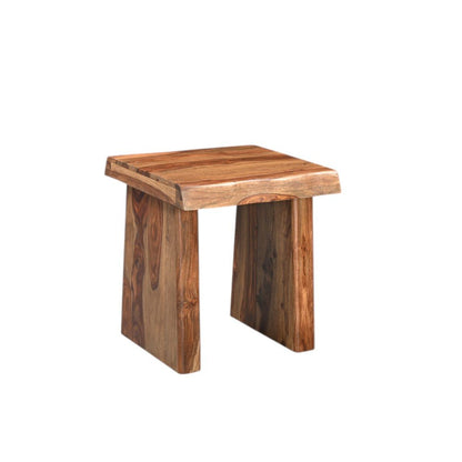 23" Brown Solid Wood Square Live Edge End Table HomeRoots