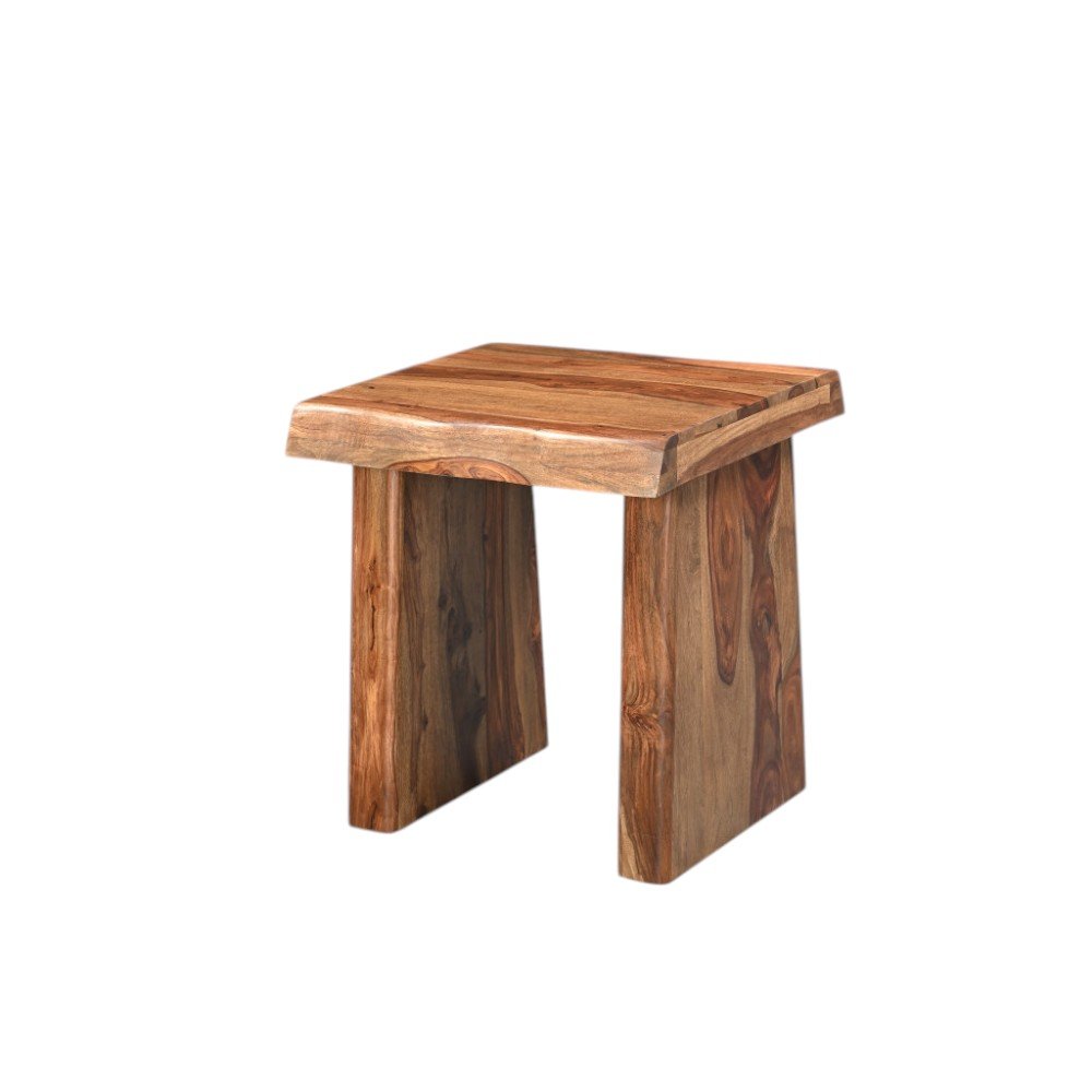 23" Brown Solid Wood Square Live Edge End Table HomeRoots