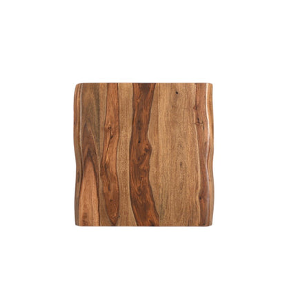 23" Brown Solid Wood Square Live Edge End Table HomeRoots
