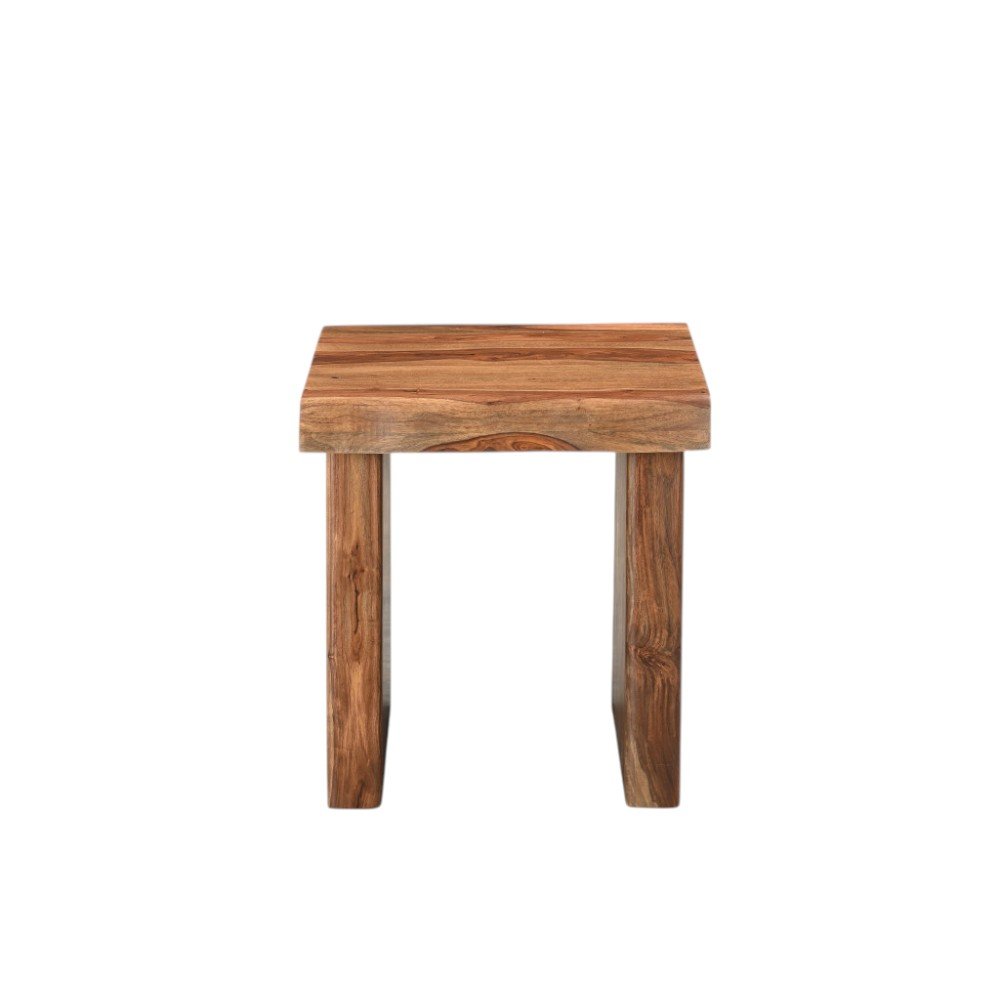 23" Brown Solid Wood Square Live Edge End Table HomeRoots