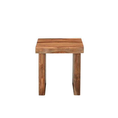 23" Brown Solid Wood Square Live Edge End Table HomeRoots