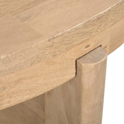 24" Natural Solid Wood Round Cross Leg End Table HomeRoots