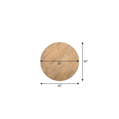 24" Natural Solid Wood Round Cross Leg End Table HomeRoots